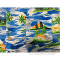 Camisa casual hawaiana con estampado de poliéster